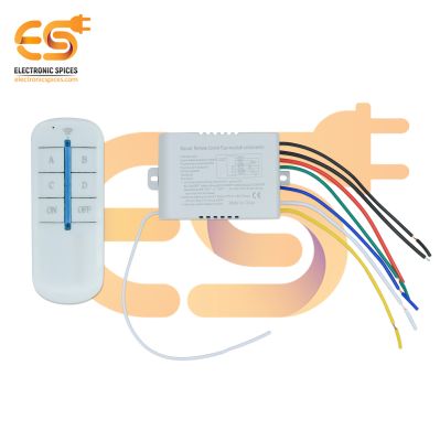 220V 4-Way ON/Off Lamp Light RF Remote Control Switch Receiver (Multicolour)